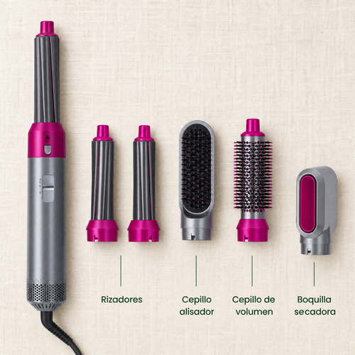Accesorios del AirStyle 5: rizadores, cepillo alisador, cepillo de volumen y boquilla